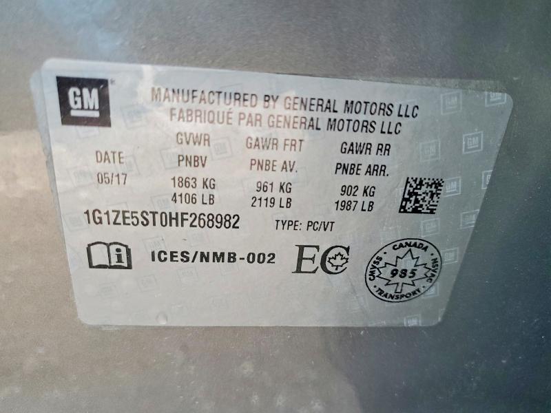 69500426 :رقم المزاد ، 1G1ZE5ST0HF268982 vin ، 2017 Chevrolet Malibu مزاد بيع