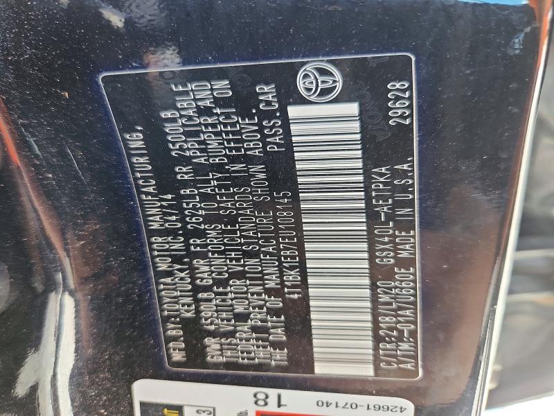 2014 Toyota Avalon მანქანა იყიდება აუქციონზე, vin: 4T1BK1EB7EU108145, აუქციონის ნომერი: 67796046