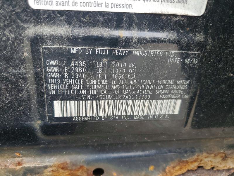 Aukcja sprzedaży 2010 Subaru Legacy, vin: 4S3BMBG62A3213339, numer aukcji: 67519506