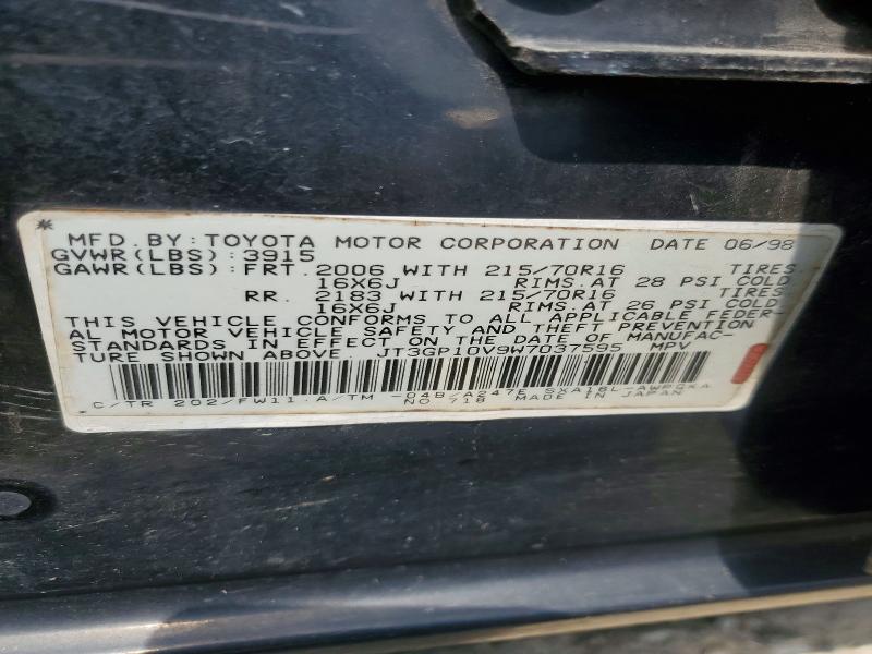 68354066 :رقم المزاد ، JT3GP10V9W7037595 vin ، 1998 Toyota Rav4 مزاد بيع