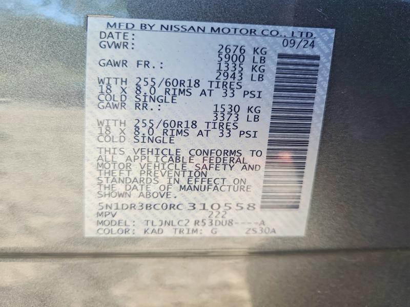 Aukcja sprzedaży 2024 Nissan Pathfinder, vin: 5N1DR3BC0RC310558, numer aukcji: 68401476