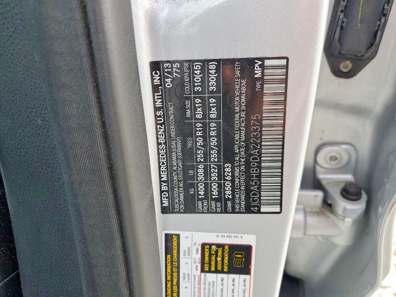 Продаж на аукціоні авто 2013 Mercedes-benz Ml, vin: 4JGDA5HB9DA223375, номер лоту: 68795266