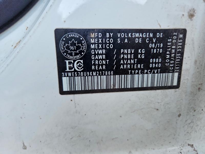 Продажа на аукционе авто 2019 Volkswagen Jetta, vin: 3VWE57BU9KM217866, номер лота: 66563176