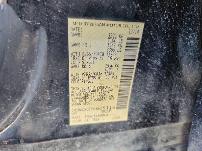 Aukcja sprzedaży 2015 Nissan Armada, vin: 5N1BA0ND6FN605116, numer aukcji: 69882806