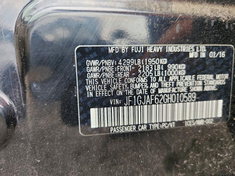 Продаж на аукціоні авто 2016 Subaru Impreza, vin: JF1GJAF62GH010589, номер лоту: 67236076