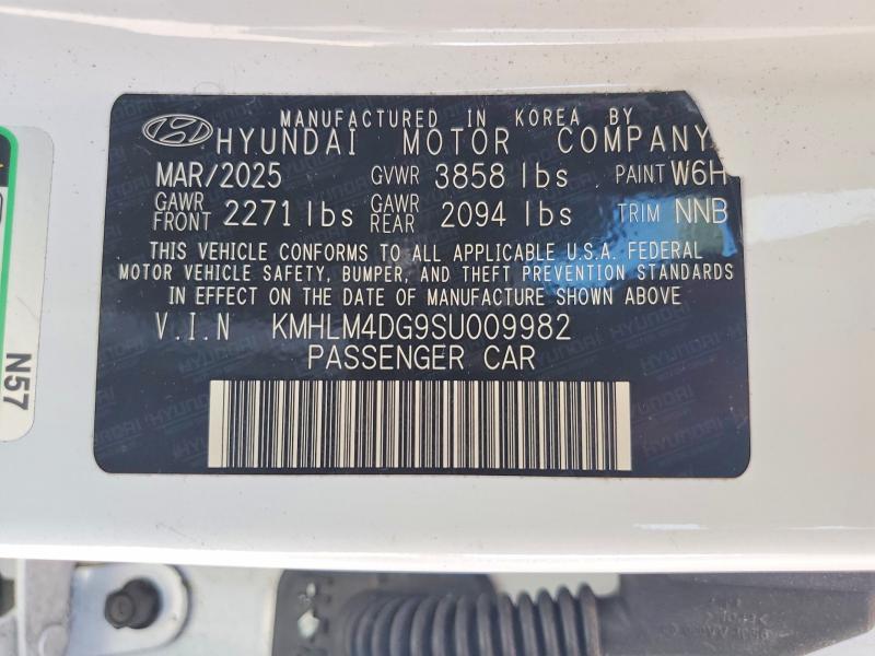 2025 Hyundai Elantra მანქანა იყიდება აუქციონზე, vin: KMHLM4DG9SU009982, აუქციონის ნომერი: 69590976