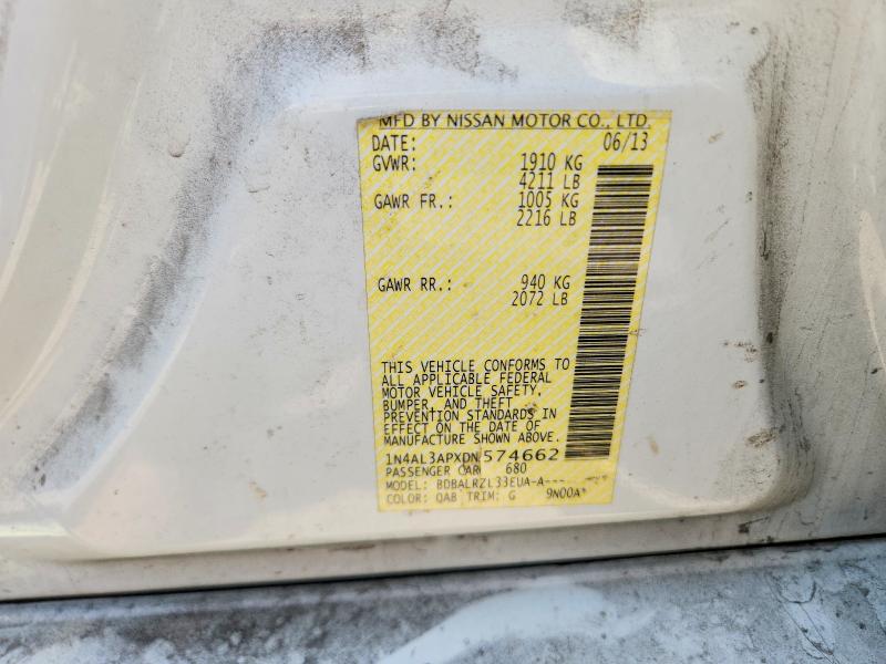 Продаж на аукціоні авто 2013 Nissan Altima, vin: 1N4AL3APXDN574662, номер лоту: 68370856