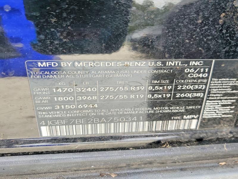Продаж на аукціоні авто 2011 Mercedes-benz Gl, vin: 4JGBF7BE2BA750341, номер лоту: 70106386