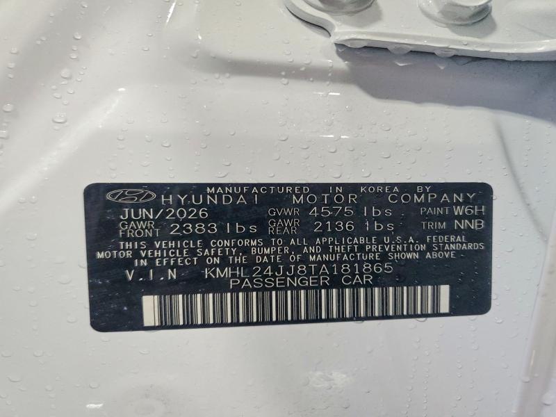 Aukcja sprzedaży 2026 Hyundai Sonata Hybrid, vin: KMHL24JJ8TA181865, numer aukcji: 69428926