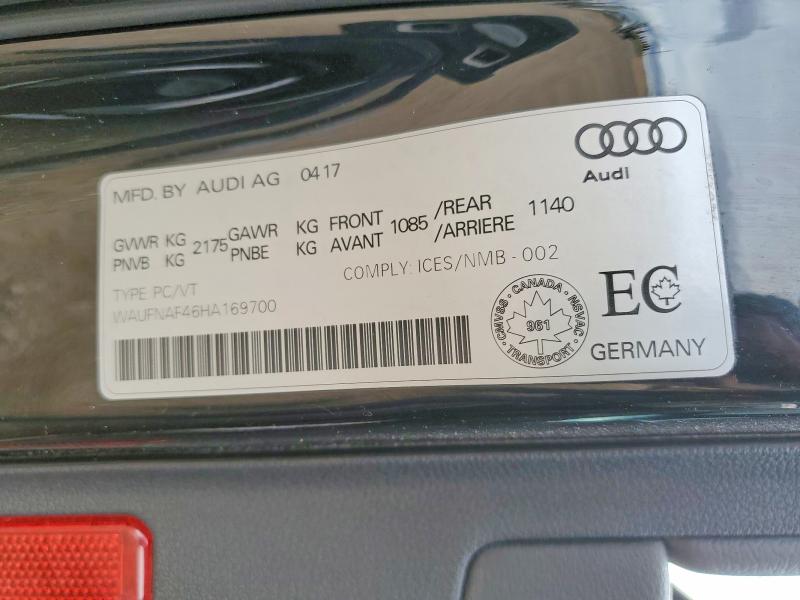 Продажа на аукционе авто 2017 Audi A4, vin: WAUFNAF46HA169700, номер лота: 70546506