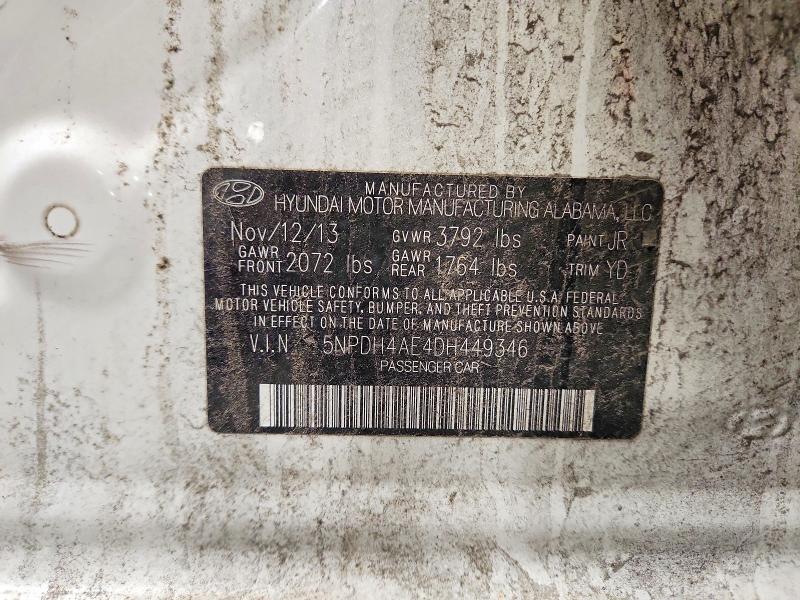 Продажа на аукционе авто 2013 Hyundai Elantra, vin: 5NPDH4AE4DH449346, номер лота: 69818796