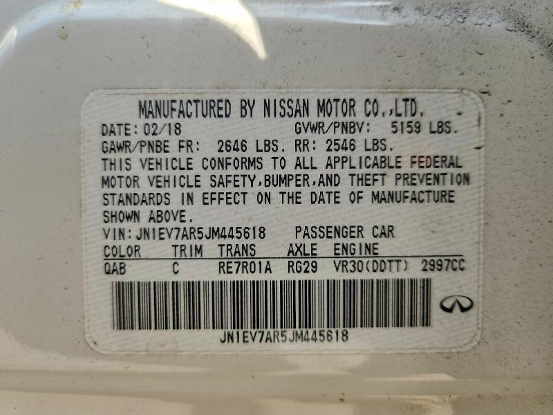 Aukcja sprzedaży 2018 Infiniti Q50, vin: JN1EV7AR5JM445618, numer aukcji: 69215406