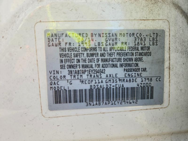 Продажа на аукционе авто 2014 Nissan Sentra, vin: 3N1AB7AP1EY294642, номер лота: 69558416
