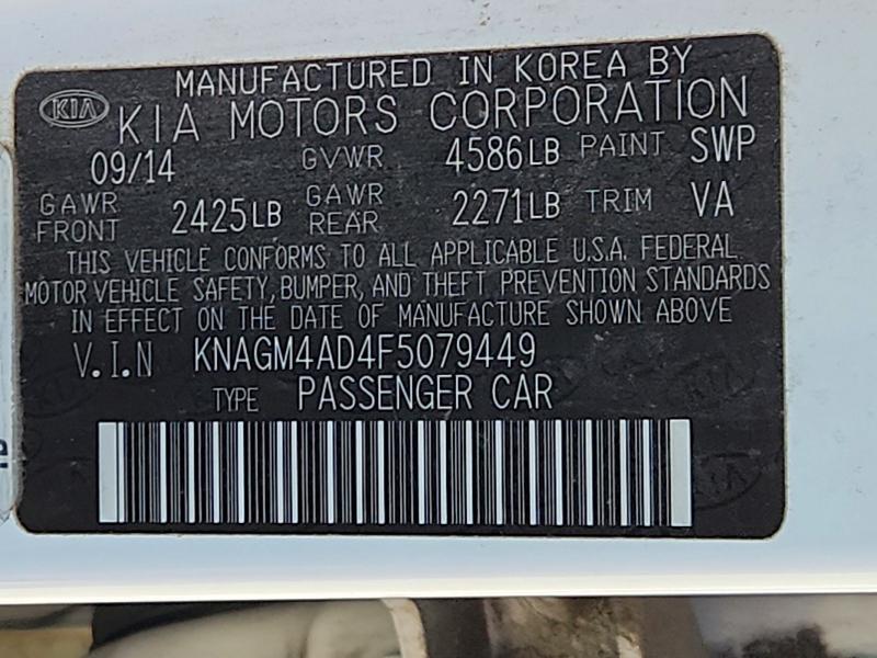 67374396 :رقم المزاد ، KNAGM4AD4F5079449 vin ، 2015 Kia Optima مزاد بيع