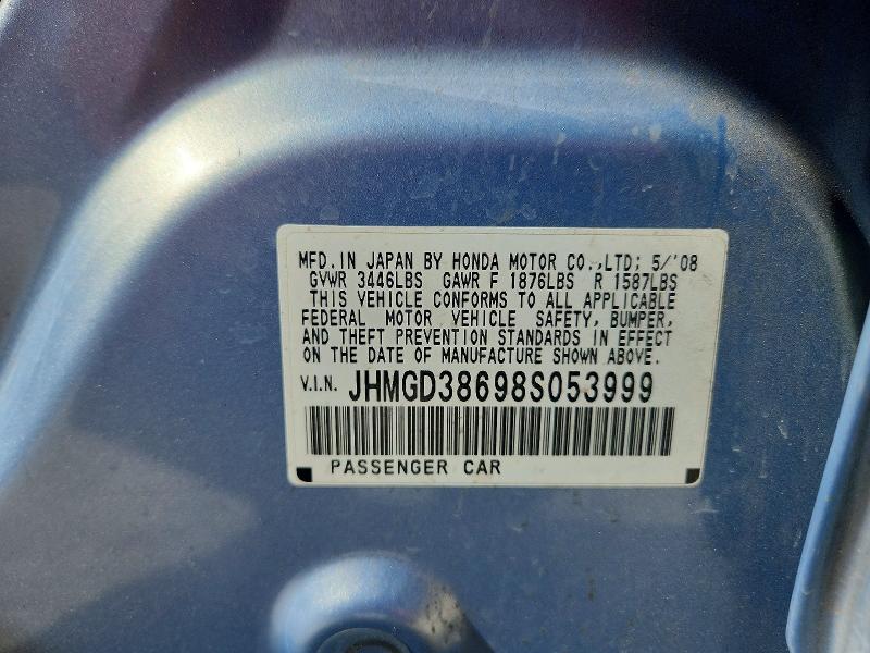 Aukcja sprzedaży 2008 Honda Fit, vin: JHMGD38698S053999, numer aukcji: 69286056