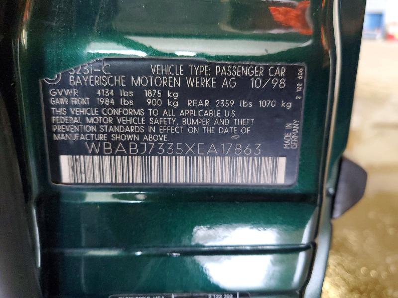 67008906 :رقم المزاد ، WBABJ7335XEA17863 vin ، 1999 Bmw 323 مزاد بيع
