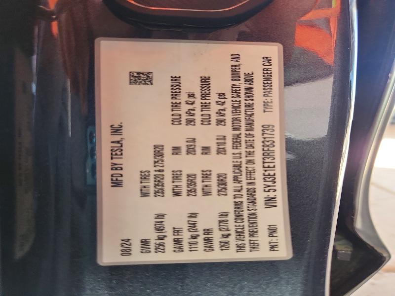 Aukcja sprzedaży 2024 Tesla Model 3, vin: 5YJ3E1ET3RF831739, numer aukcji: 66475596