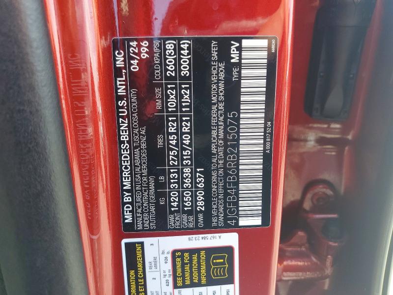 Aukcja sprzedaży 2024 Mercedes-benz Gle, vin: 4JGFB4FB6RB215075, numer aukcji: 69671236