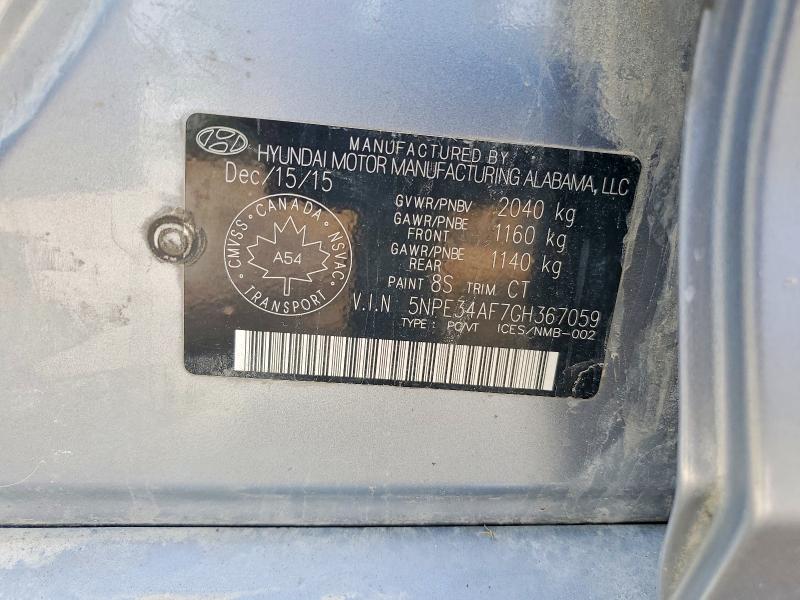 Aukcja sprzedaży 2016 Hyundai Sonata, vin: 5NPE34AF7GH367059, numer aukcji: 69207996