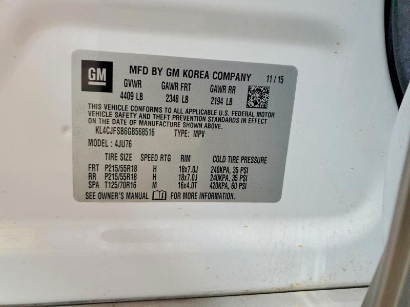 Aukcja sprzedaży 2016 Buick Encore, vin: KL4CJFSB6GB568516, numer aukcji: 68667276