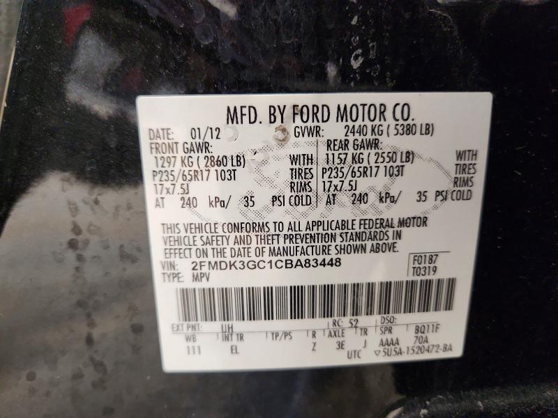 Aukcja sprzedaży 2012 Ford Edge, vin: 2FMDK3GC1CBA83448, numer aukcji: 68791386