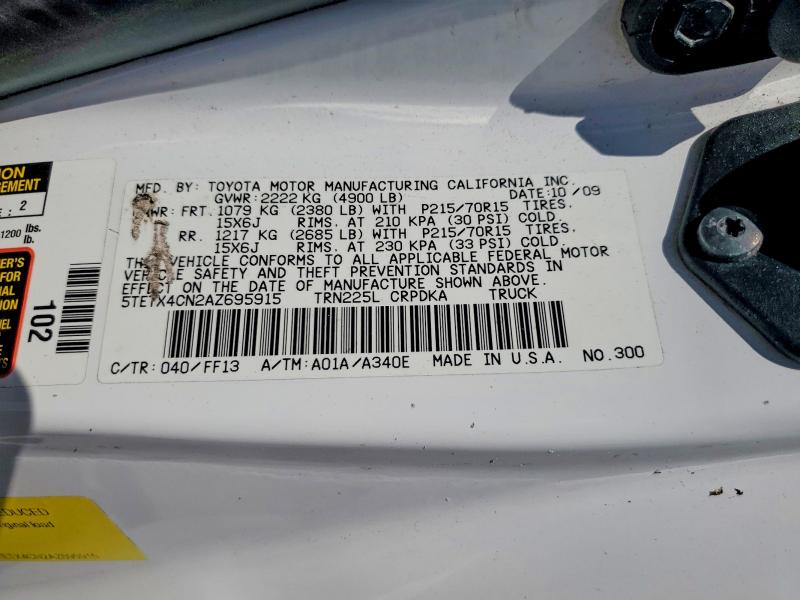 69691566 :رقم المزاد ، 5TETX4CN2AZ695915 vin ، 2010 Toyota Tacoma مزاد بيع