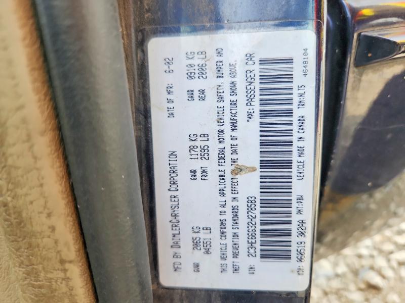 Aukcja sprzedaży 2002 Chrysler 300m, vin: 2C3HE66G32H278583, numer aukcji: 68794726
