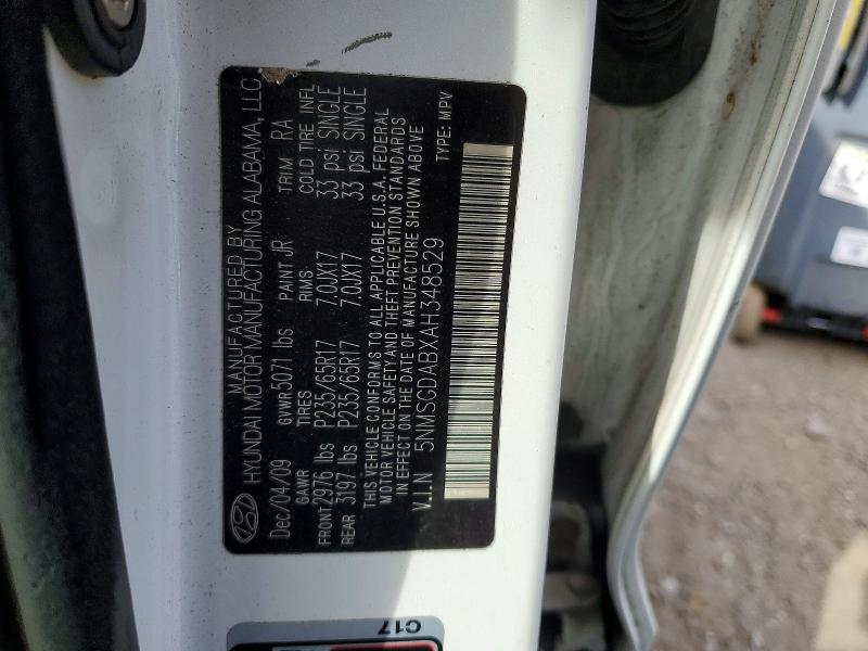 Продаж на аукціоні авто 2010 Hyundai Santa Fe, vin: 5NMSGDABXAH348529, номер лоту: 70536556