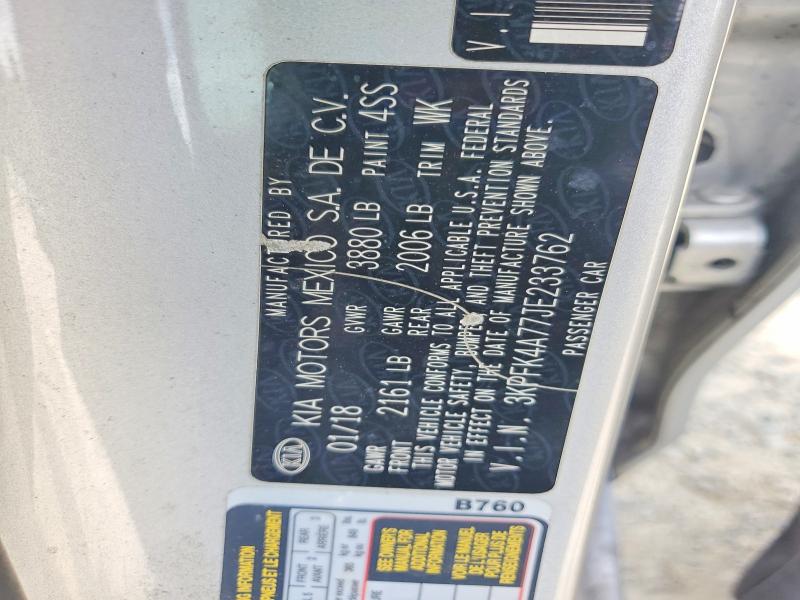 2018 Kia Forte მანქანა იყიდება აუქციონზე, vin: 3KPFK4A77JE233762, აუქციონის ნომერი: 67690626