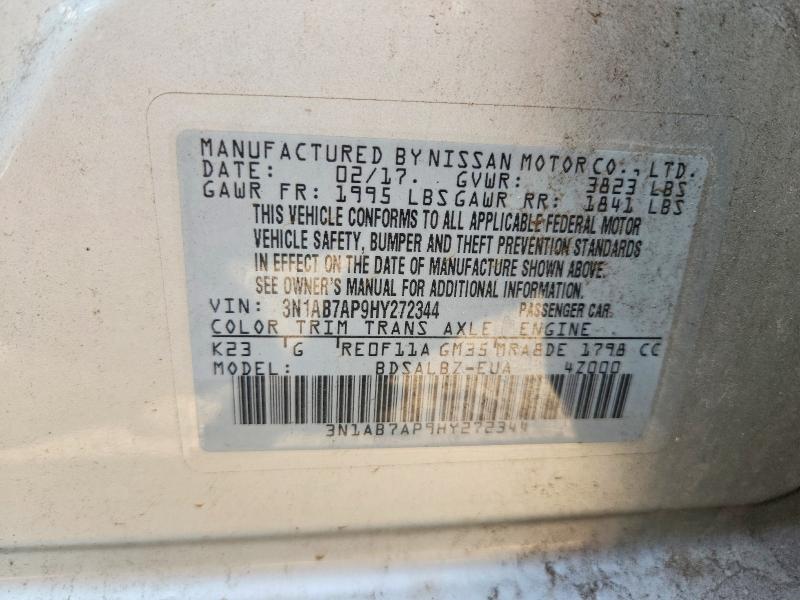 Aukcja sprzedaży 2017 Nissan Sentra, vin: 3N1AB7AP9HY272344, numer aukcji: 69989776