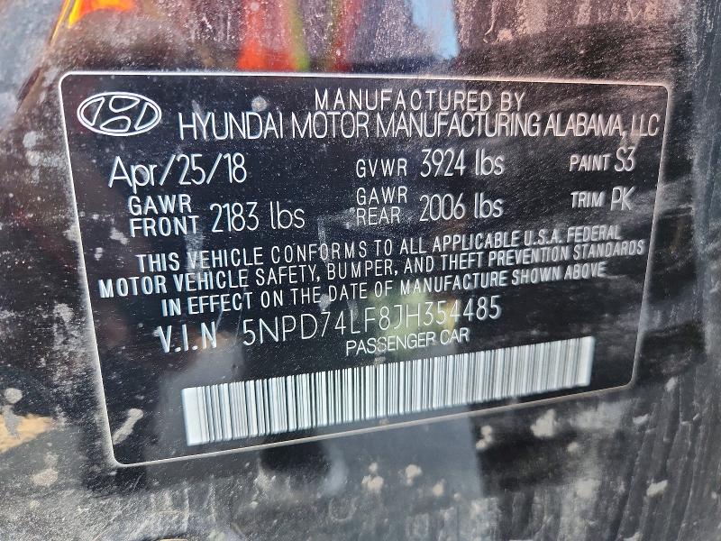 Продажа на аукционе авто 2018 Hyundai Elantra, vin: 5NPD74LF8JH354485, номер лота: 68486076