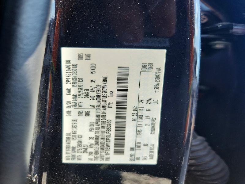 Продажа на аукционе авто 2020 Ford F150, vin: 1FTEW1EP5LFB53930, номер лота: 68222156