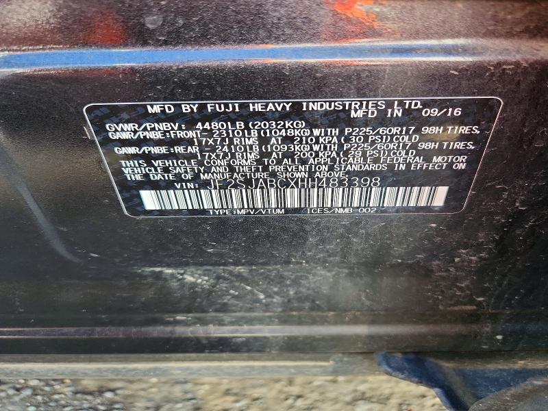 Aukcja sprzedaży 2017 Subaru Forester, vin: JF2SJABCXHH483398, numer aukcji: 69413326