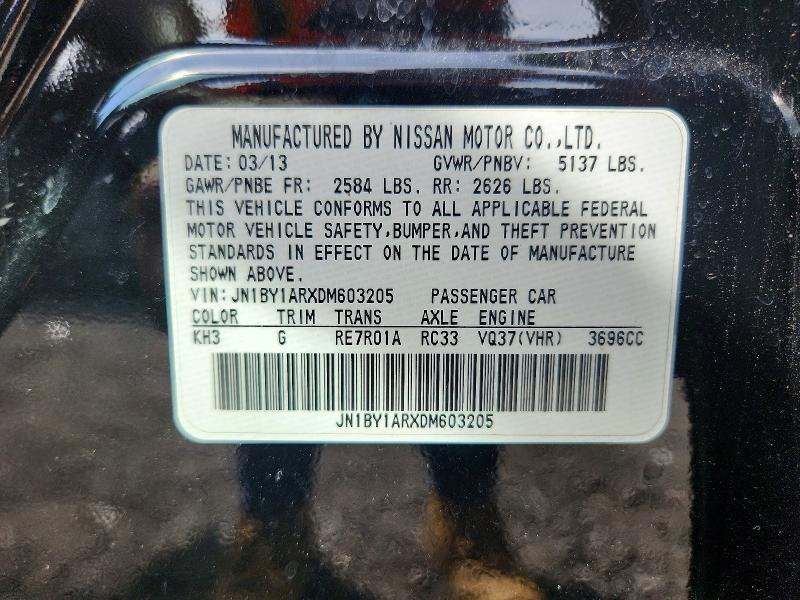 Продаж на аукціоні авто 2013 Infiniti M37, vin: JN1BY1ARXDM603205, номер лоту: 68055636