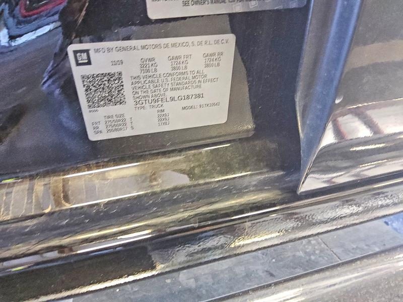 2020 Gmc Sierra მანქანა იყიდება აუქციონზე, vin: 3GTU9FEL9LG187381, აუქციონის ნომერი: 68708986