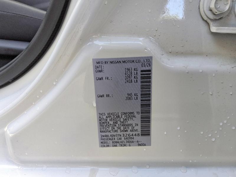 2026 Nissan Altima მანქანა იყიდება აუქციონზე, vin: 1N4BL4DV3TN326448, აუქციონის ნომერი: 70365496