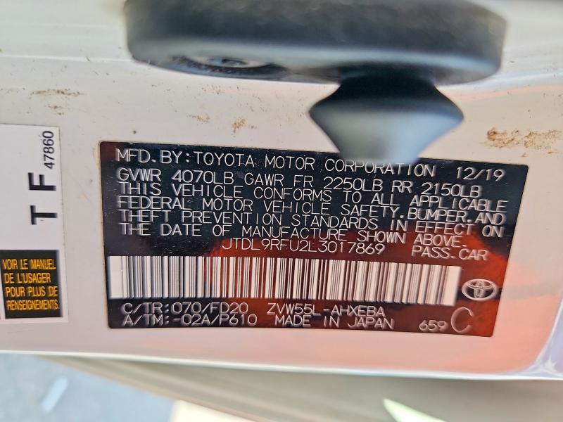 2020 Toyota Prius მანქანა იყიდება აუქციონზე, vin: JTDL9RFU2L3017869, აუქციონის ნომერი: 69343466