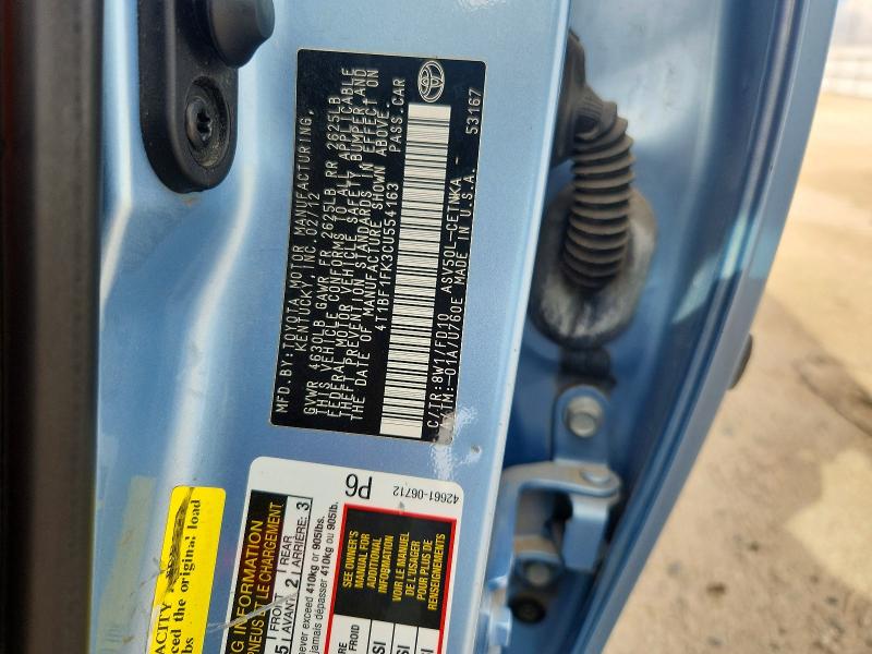 2012 Toyota Camry მანქანა იყიდება აუქციონზე, vin: 4T1BF1FK3CU554163, აუქციონის ნომერი: 70038696