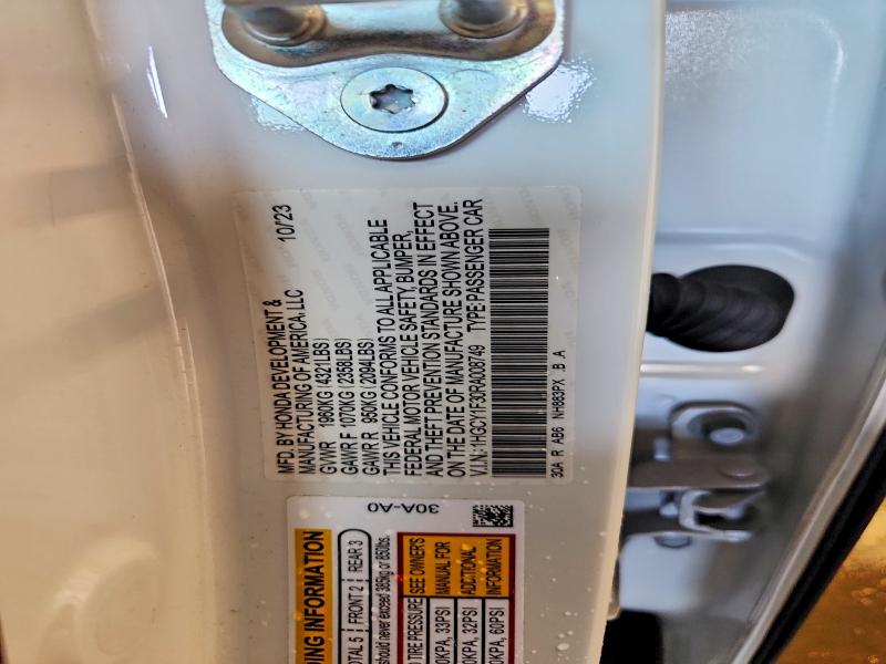 67287966 :رقم المزاد ، 1HGCY1F30RA008749 vin ، 2024 Honda Accord مزاد بيع
