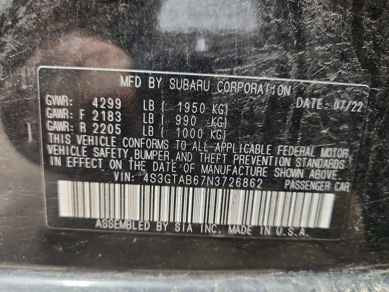 Aukcja sprzedaży 2022 Subaru Impreza, vin: 4S3GTAB67N3726862, numer aukcji: 67072116