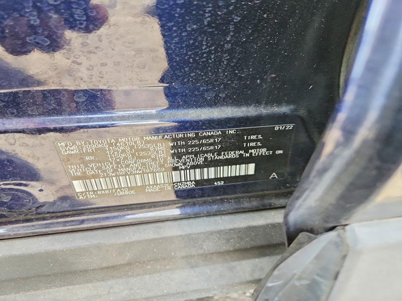 Auction sale of the 2022 Toyota Rav4, vin: 2T3W1RFV3NW187669, lot number: 70972486