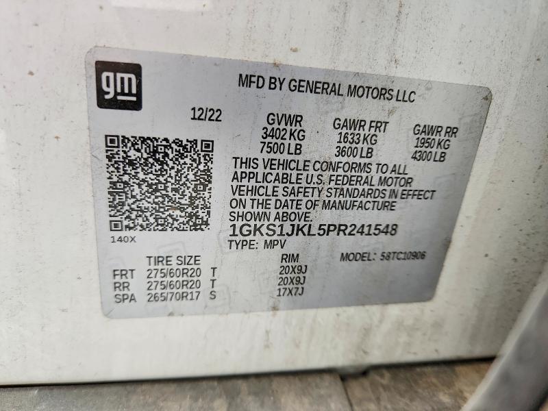 Продаж на аукціоні авто 2023 Gmc Yukon Xl, vin: 1GKS1JKL5PR241548, номер лоту: 70444456