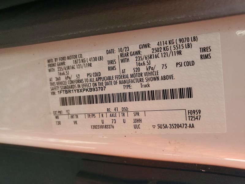 68493946 :رقم المزاد ، 1FTBR1Y8XPKB93707 vin ، 2023 Ford Transit مزاد بيع