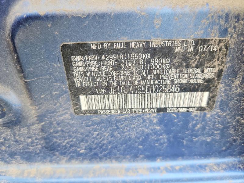 Продажа на аукционе авто 2014 Subaru Impreza, vin: JF1GJAD65EH025846, номер лота: 68817406