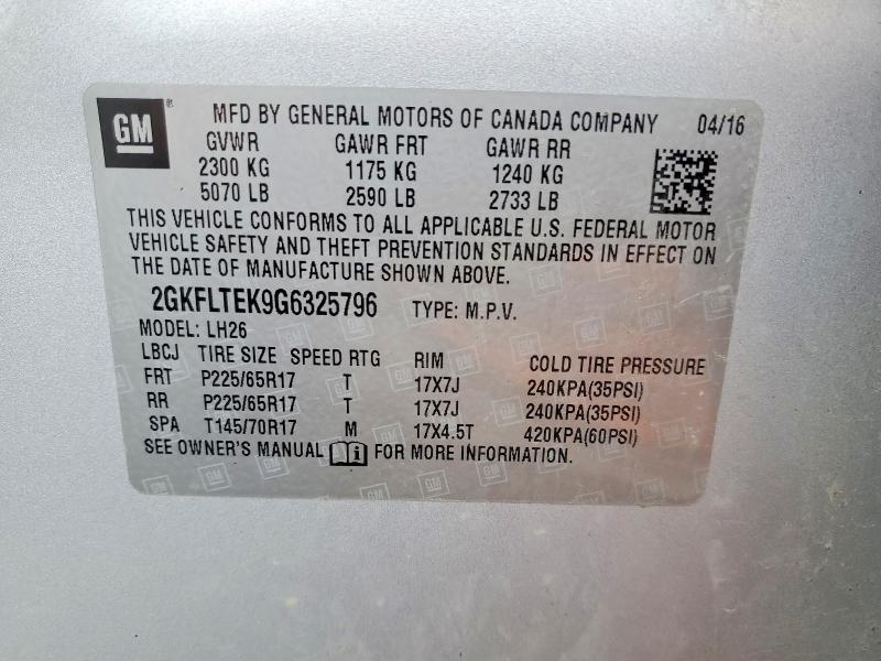 Продажа на аукционе авто 2016 Gmc Terrain, vin: 2GKFLTEK9G6325796, номер лота: 68251246
