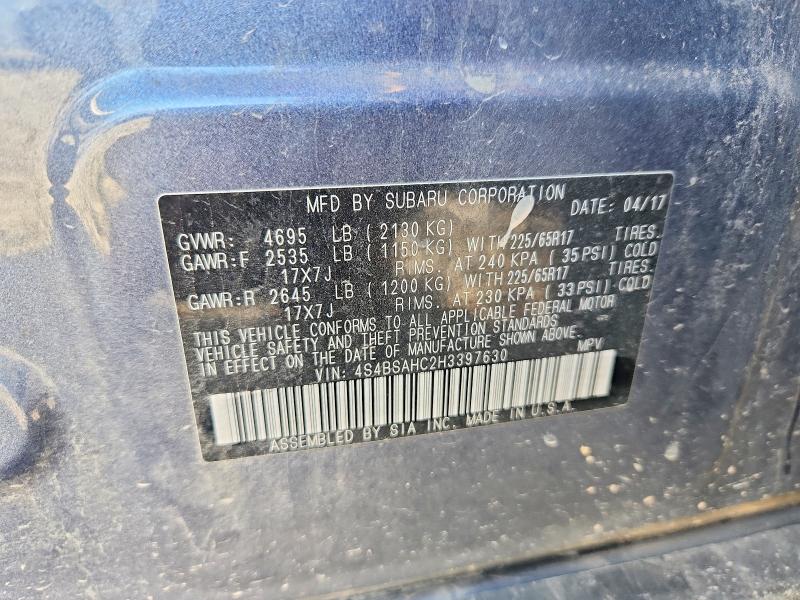 Продаж на аукціоні авто 2017 Subaru Outback, vin: 4S4BSAHC2H3397630, номер лоту: 66513726