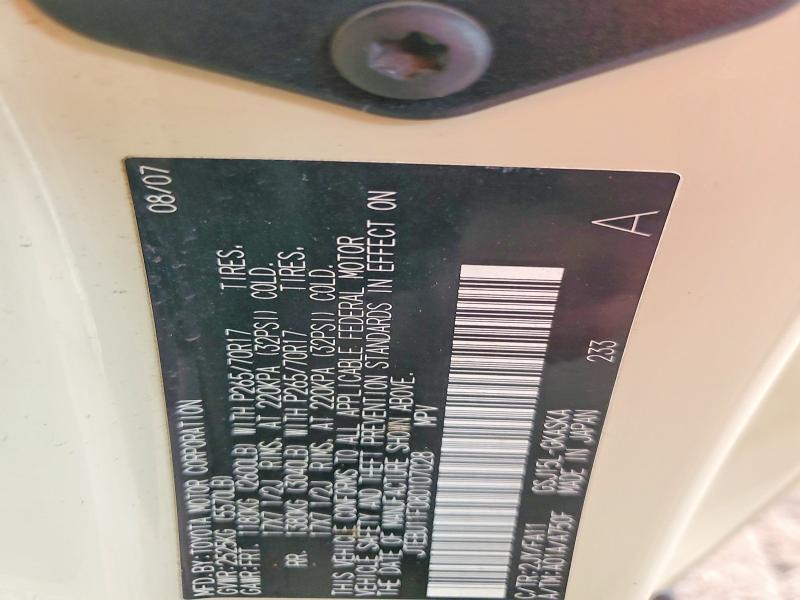 69040336 :رقم المزاد ، JTEBU11F080107028 vin ، 2008 Toyota Fj Cruiser مزاد بيع