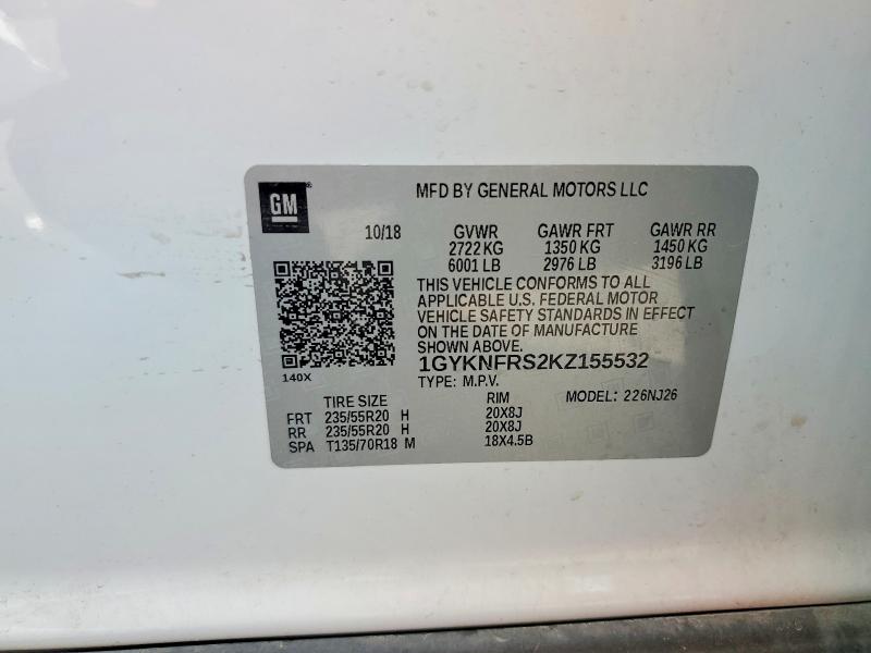 Aukcja sprzedaży 2019 Cadillac Xt5, vin: 1GYKNFRS2KZ155532, numer aukcji: 69926896