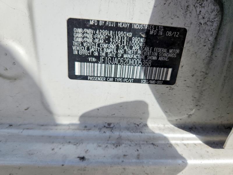 70351966 :رقم المزاد ، JF1GJAC62DH005358 vin ، 2013 Subaru Impreza مزاد بيع