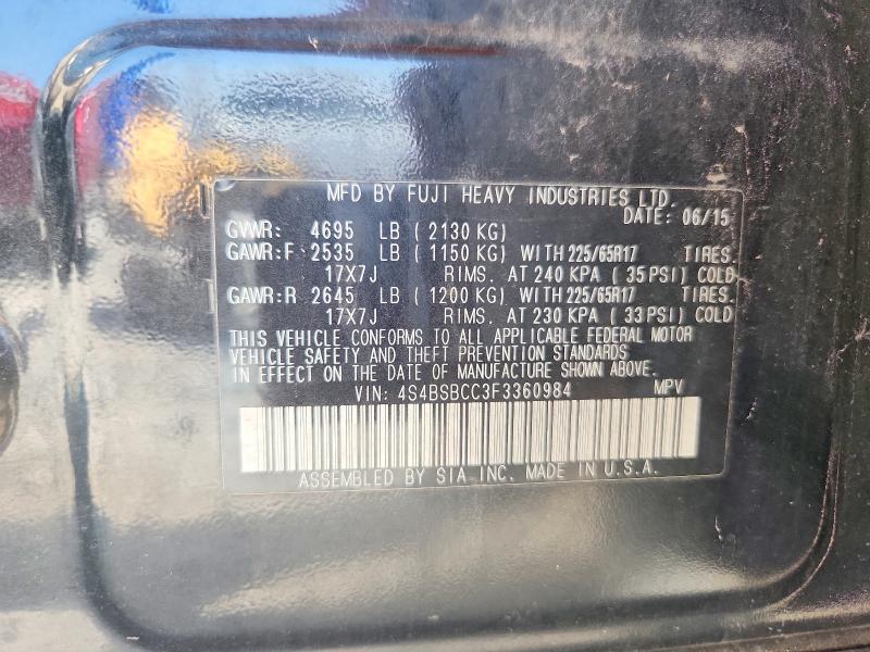 Aukcja sprzedaży 2015 Subaru Outback, vin: 4S4BSBCC3F3360984, numer aukcji: 67970226